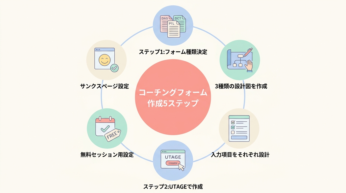 UTAGEでコーチング申込フォームを作る5ステップ