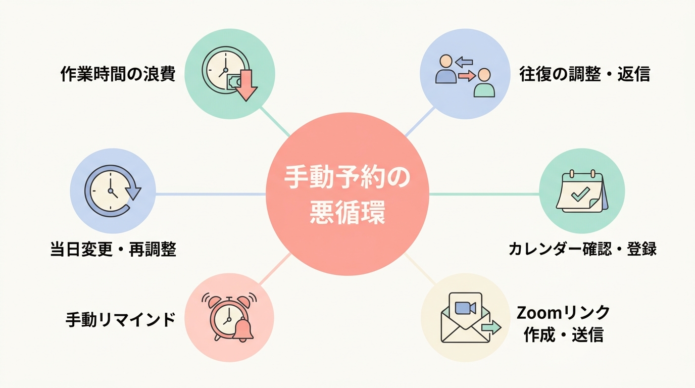 コーチング業界で「Zoom予約管理が手作業のまま」だと何が起きるか