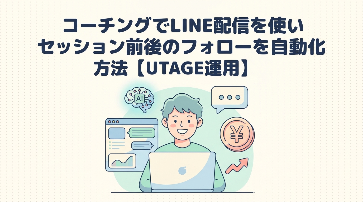 コーチングでLINE配信を使いセッション前後のフォローを自動化する方法【UTAGE運用】