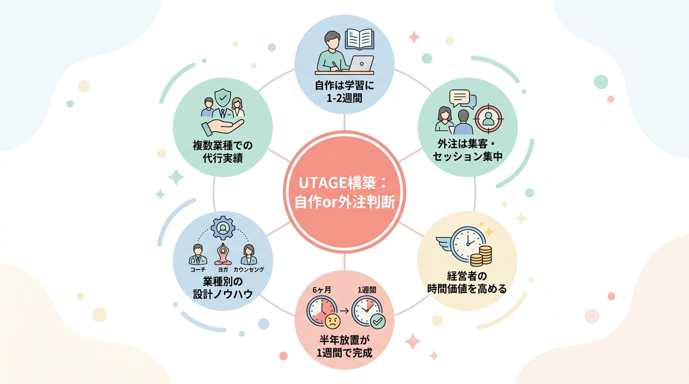 コーチング予約システムを自分で作る vs UTAGE構築代行を使う