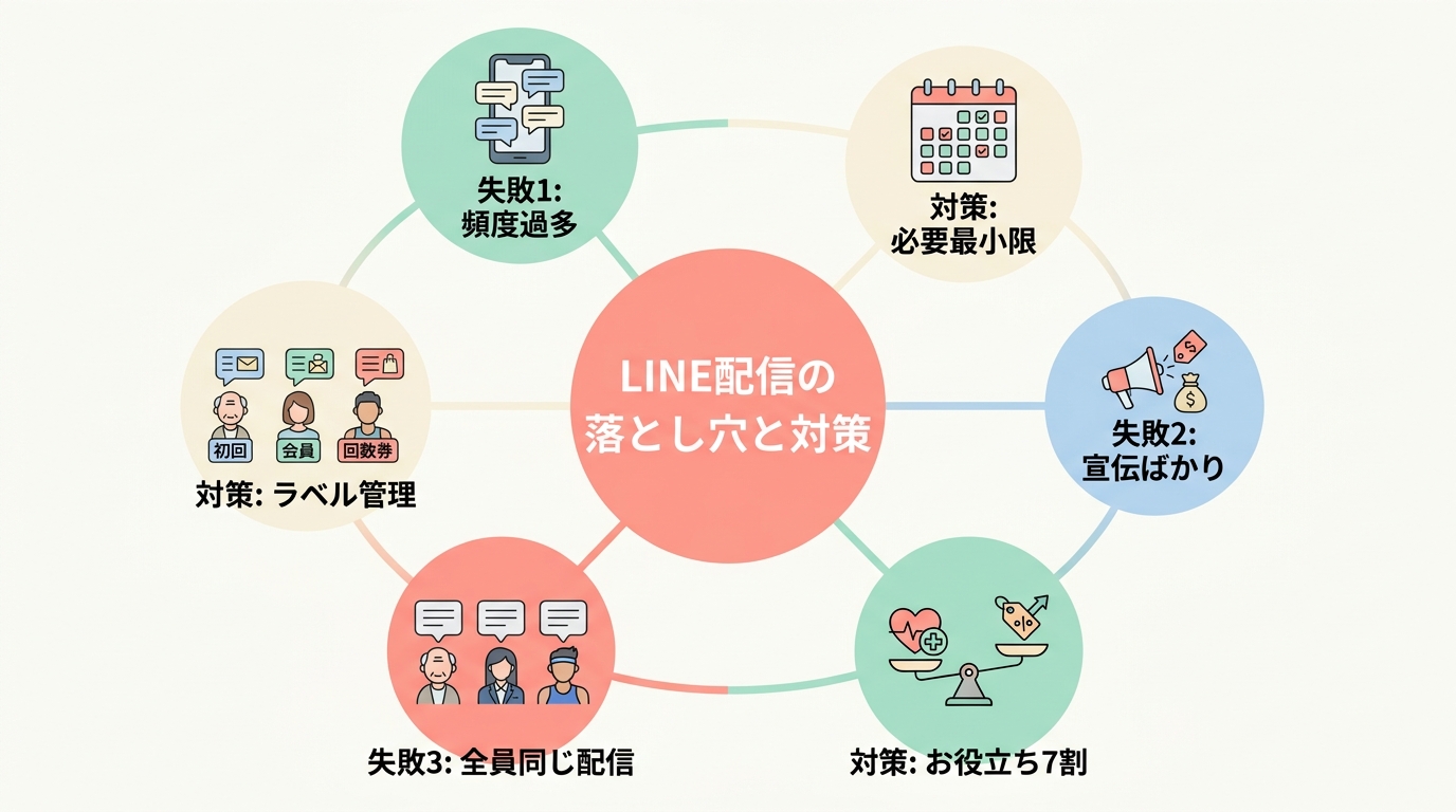整体院のLINE配信でよくある失敗3パターンと回避策