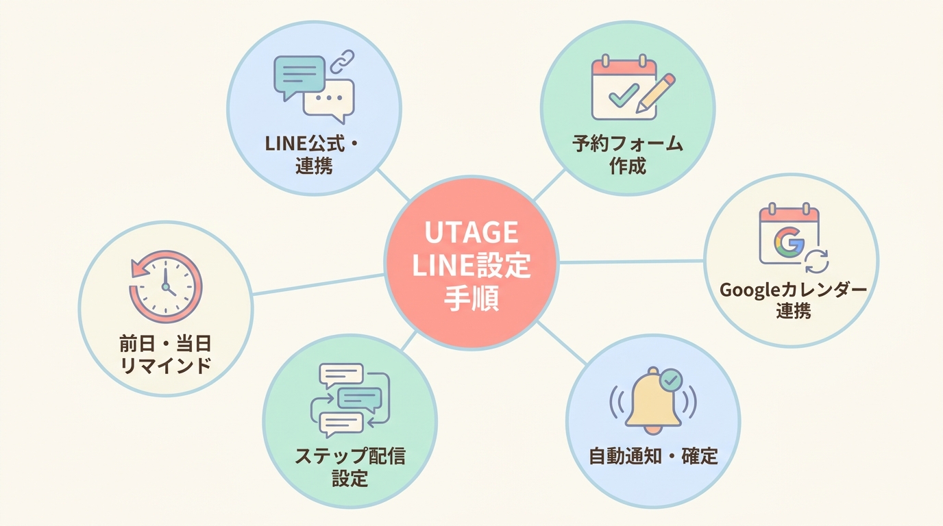 パーソナルトレーナーがUTAGEのLINE機能を使うときの具体的な設定手順